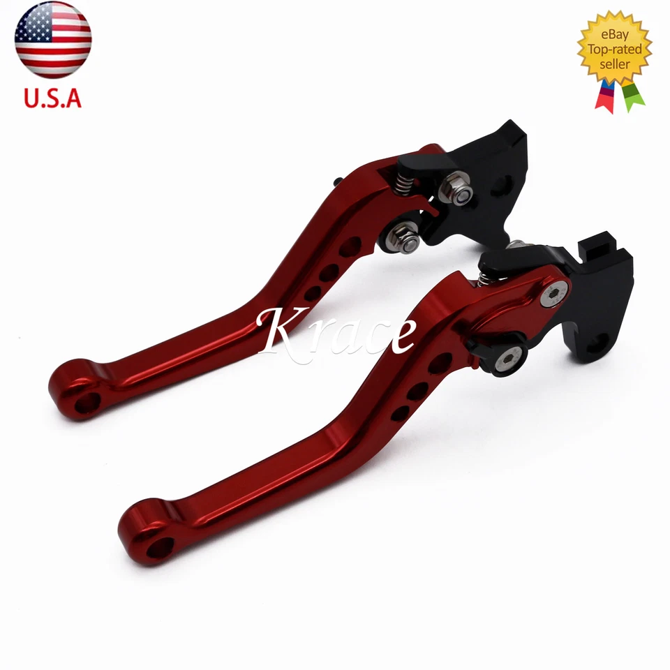 Palancas de embrague de freno CNC rojas ajustables cortas para Honda GROM MSX125 2014-2024 Foto 2 de 4
