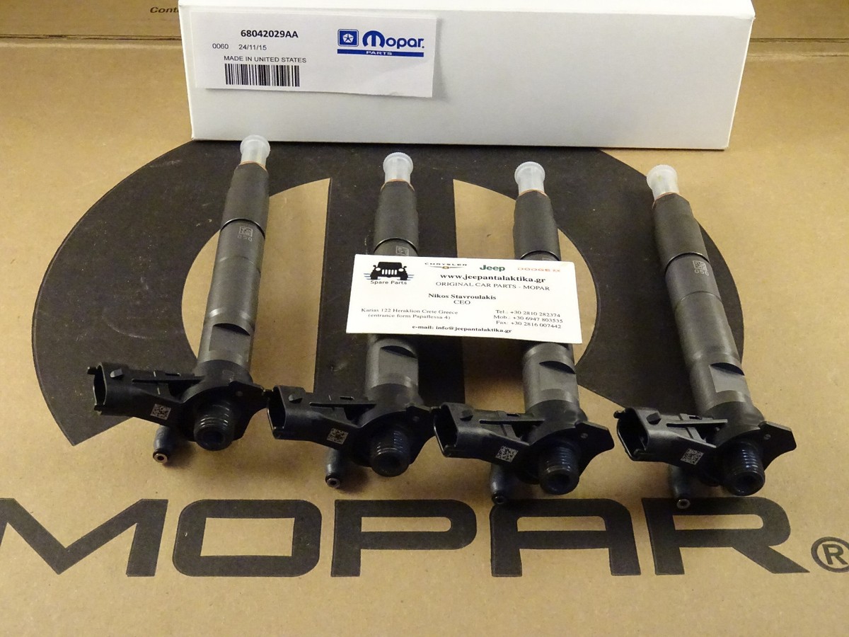 4x Diesel Fuel Injector Jeep Wrangler JK 2.8CRD 07-10 68042029AA 