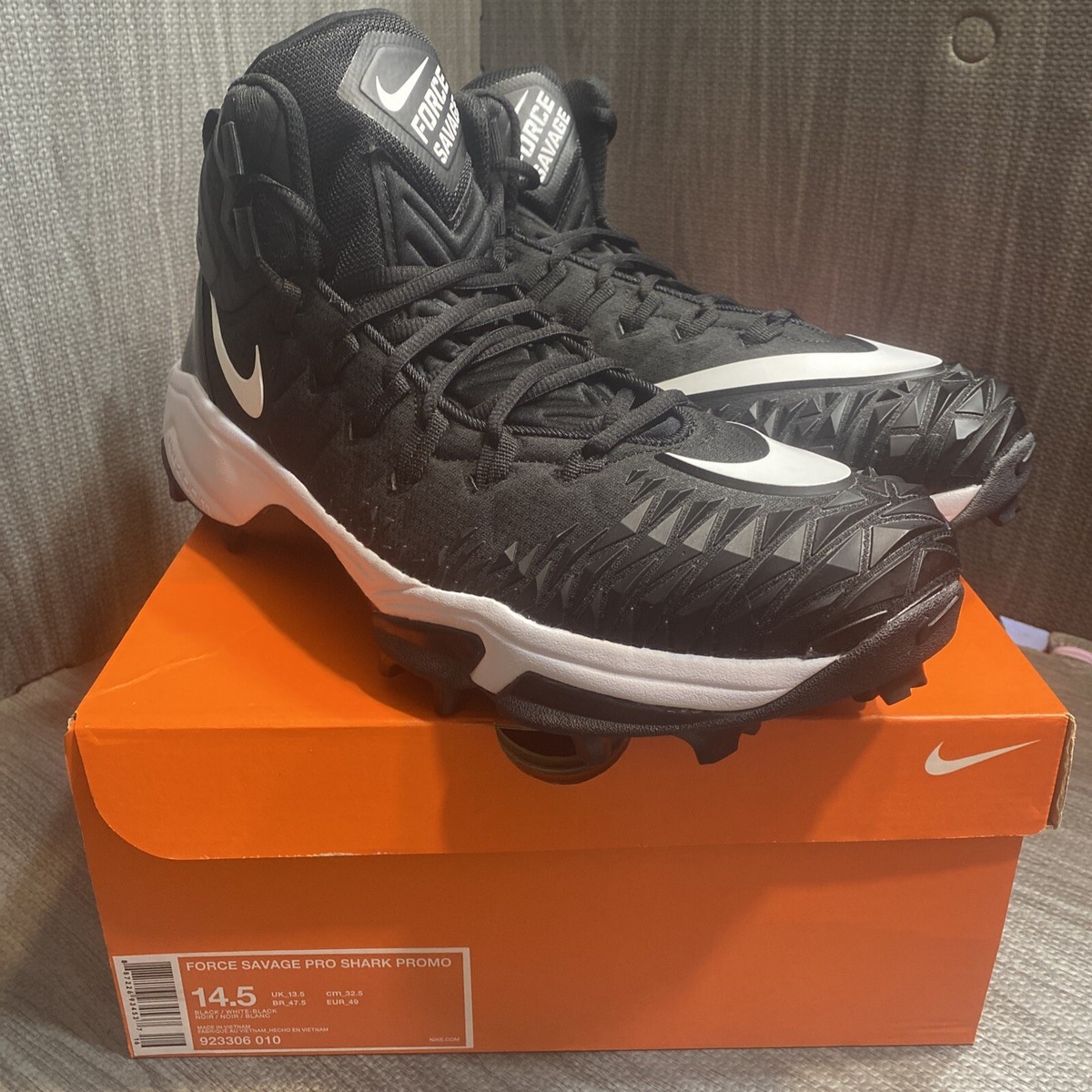 Men’s Size 15 Nike FORCE SAVAGE PRO SHARK Rubber Cleats Black 923306-010 READ Nike Force Savage Pro 2 Men main image 3