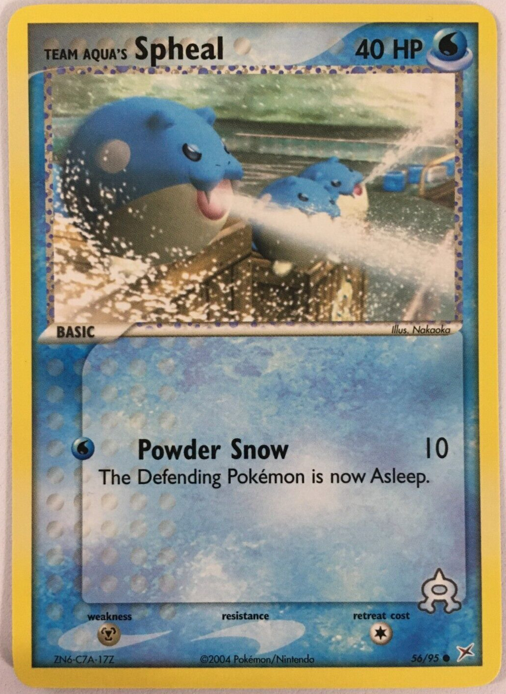 POKEMON TEAM AQUA'S SPHEAL 56/95 EX TEAM MAGMA VS TEAM AQUA COMMON NEAR MINT