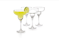 Luminarc Margaritas 14 oz Clear Glass Cups For 4 Cachet Piece Party Set USA MADE