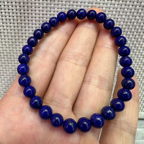 6mm Natural Royal Blue Lapis Lazuli Stretch Crystal Beads Bracelet AAAAA - Picture 6 of 9