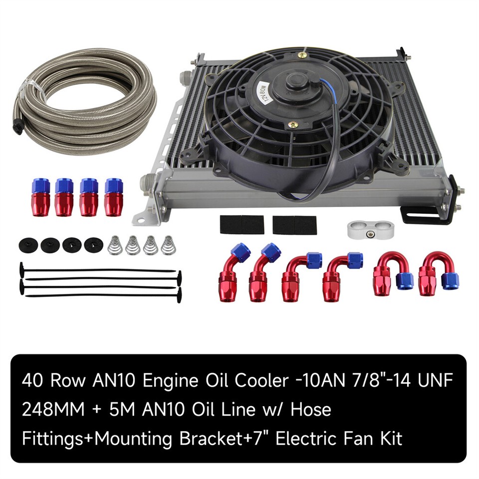 Sell 25-ROW 10AN AN-10 SILVER POWDER-COATED ALUMINUM ENGINE TRANSMISSION OIL COOLER In Rowland - Foto 5