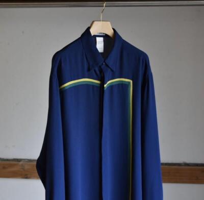 GIANNI VERSACE Men's Tops Silk Shirt Blue Size L Made in Italy