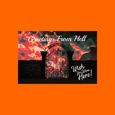 Very Cool Modern Postcard - Greetings From Hell , Wish You Were Postcard, Humor