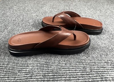 UGG Men’s Size 9 Wainscott Slide Sandals leather brown NWT UGG Wainscott Slide Mens Size 9 Casual Sandal Chestnut Brown  main image 2