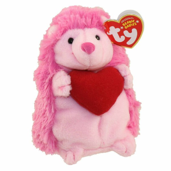 Smitten Ty Beanie Baby Valentine Hedgehog 2009 NS Pink Heart Kiss for sale online | eBay