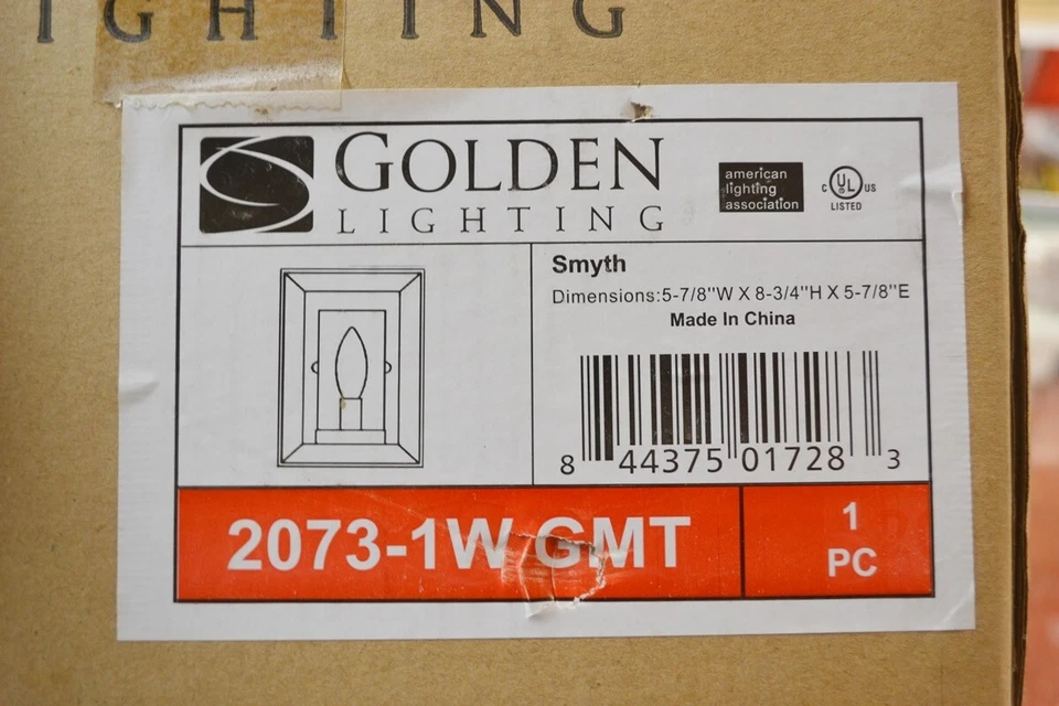 Aplique de pared Golden Lighting Smyth 2073-1WGMT, Foto 3 de 4
