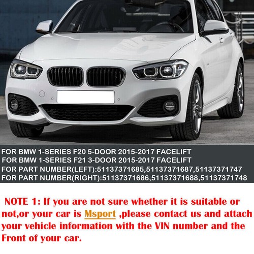 FOR BMW 1 SERIES F20 F21 2015-19 GLOSS BLACK FRONT KIDNEY TWIN GRILL GRILLE UK - Picture 3 of 13