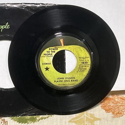 NM+ JOHN LENNON - POWER TO THE PEOPLE / TOUCH ME, APPLE 1830 BLACK STAR 45, 1971