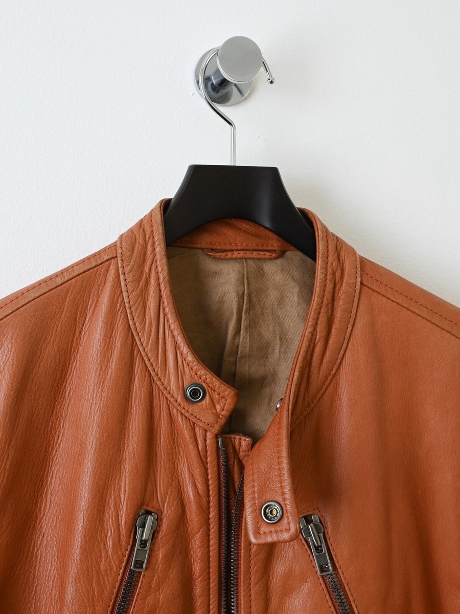 Maison Martin Margiela 5 Zip Leather Moto Jacket Brown 50 Maison Martin Margiela 5 Zip Leather Moto Jacket Brown 50