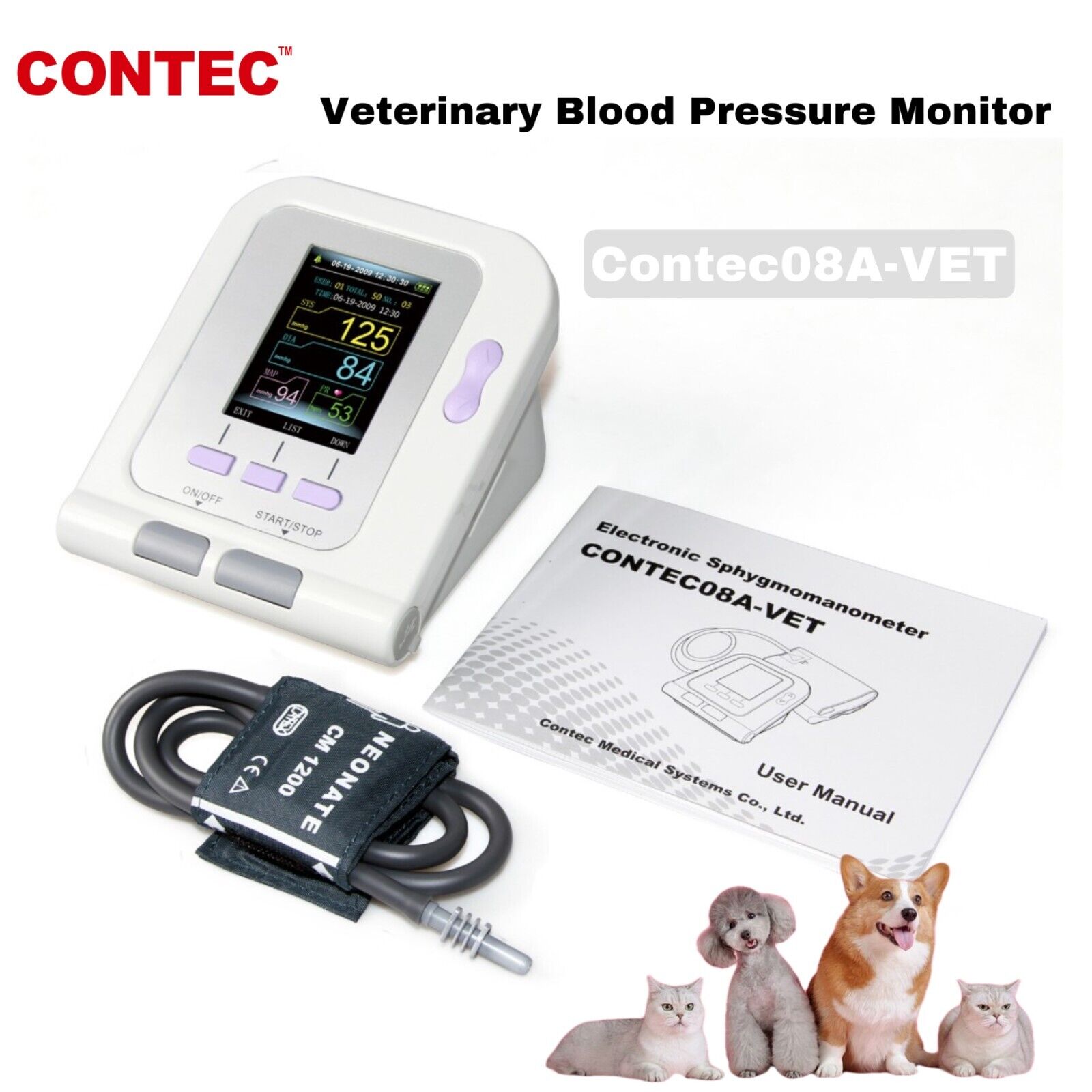 Veterinary Blood Pressure Monitor Small Animal NIBP Monitor PC Software Cat/Dog