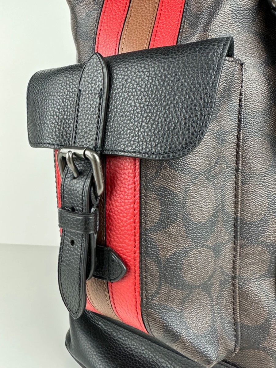 Rare Coach Hudson Signature QB/Mahogany Red Blocked Canvas Rare Coach Hudson Signature QB/Mahogany Red Blocked Canvas