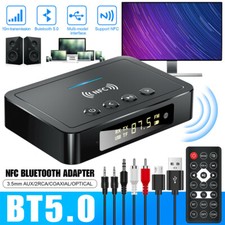 NFC Bluetooth Transmitter Receiver 3.5mm AUX To 2 RCA Wireless Audio Adapter