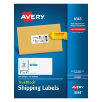 Avery Shipping Labels W/ultrahold Ad & Trueblock Inkjet 2 X 4 White 500/box 8363 on sale Avery Shipping Labels W/ultrahold Ad & Trueblock Inkjet 2 X 4 White 500/box 8363 on sale