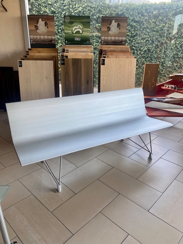 Panca in alluminio Sellex - dim. cm 187 x 62 x h 77 - Uso interno e esterno - Immagine 3 di 4