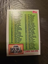 CHECKLIST UNMARKED 1984 TOPPS BASEBALL CARD #379 #265-396
