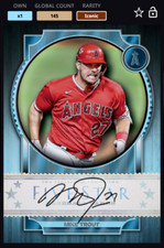 Topps Bunt Digital MIKE TROUT🌟Platinum Five Star Sig 22 Iconic🌟145cc