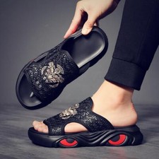 Men's Summer Fashion Casual Wedge Heel Sandals Hollow Out Shoes Beach Oversize
