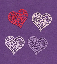 HEART  30 Valentine love die cuts scrapbook cards