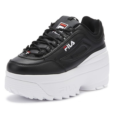 ladies black fila trainers