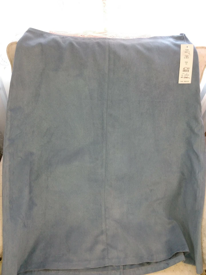 women's Allison Morgan skirt 1x blue brush cotton feel ✅ measurements - Image 2 of 4