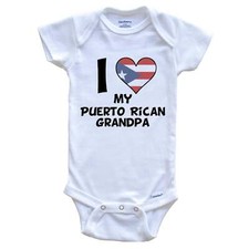 I Heart My Puerto Rican Grandpa Puerto Rico Flag One Piece Baby Bodysuit