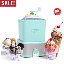 Electric Ice Cream Maker Old Fashioned Soft Serve Machine Frozen Yogurt Gelato