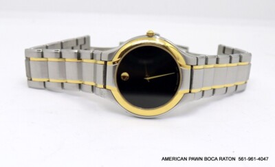 Movado Sprita Two Tone Black Face 36 mm Watch 060468 81 G2