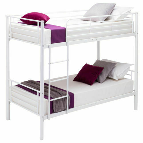 Uenjoy Metal Twin Over Bunk Beds Frame for Kids and Adult Children - White