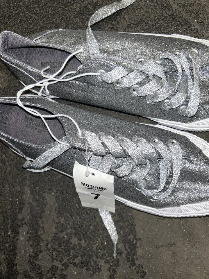 NEW Women’s June Glitter Sneakers - Mossimo Supply Co.™ Silver Sparkly Size 6 - Image 3 of 4