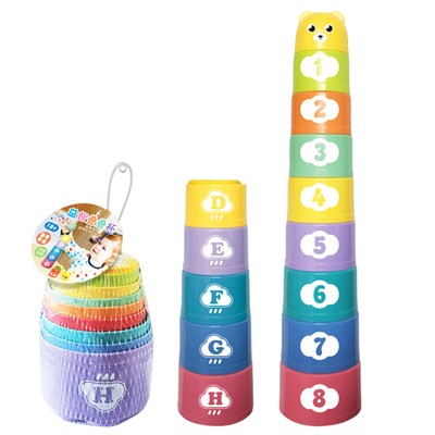 Stacking Cups Game Educational Nesting Cups Number Letter Stacking Cups Toy