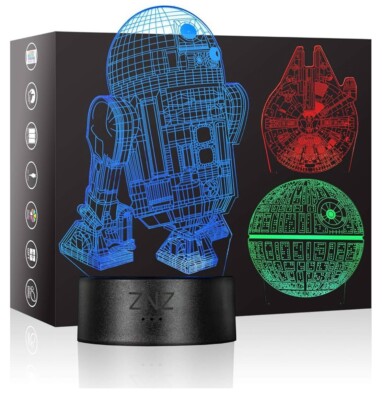 3D Star Wars Lampe, ZNZ LED optische Täuschungsleuchte 16 Farben mit Fernbedienung