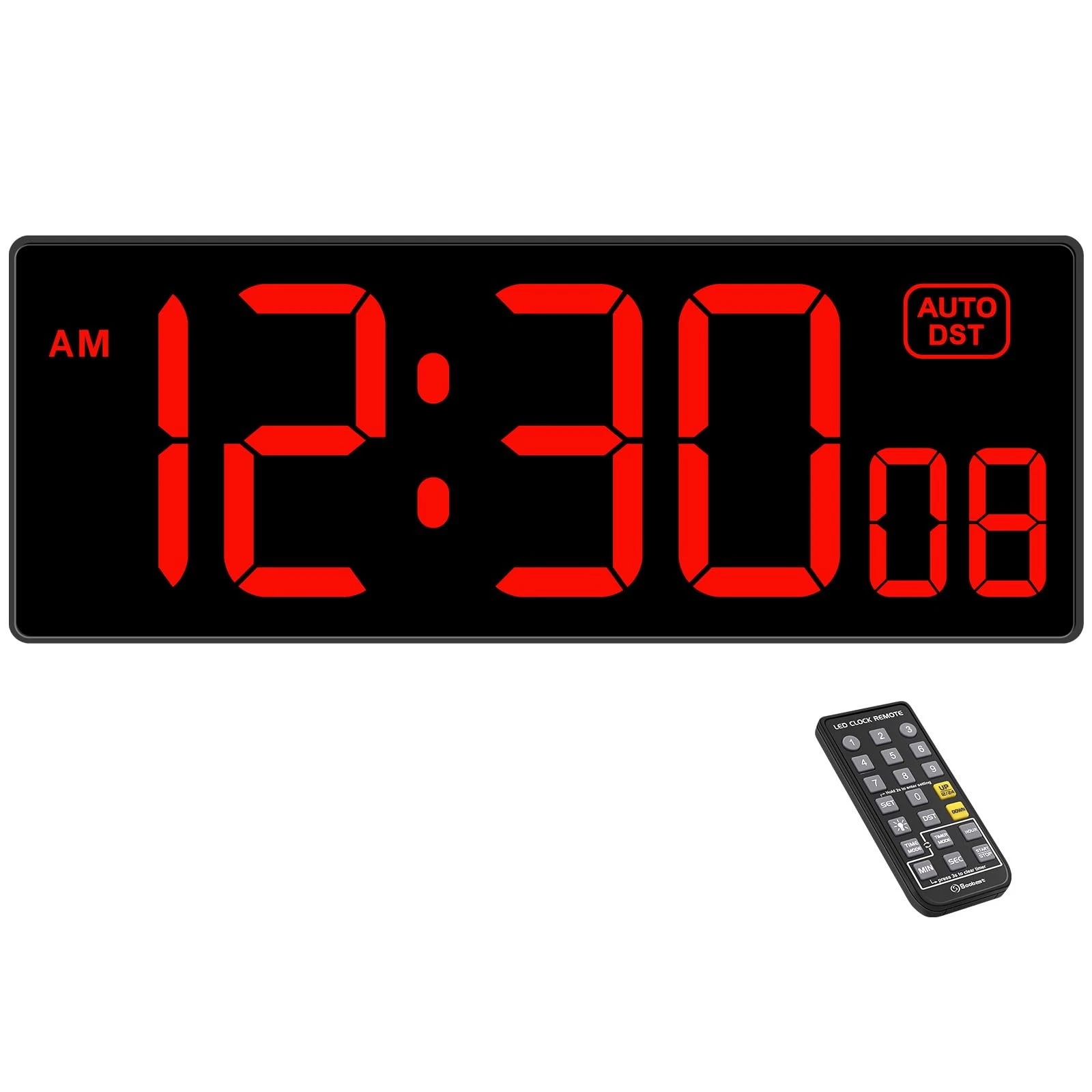 Digital Wall Clock with Seconds for Gym, Remote Countdown Timer Large Display...