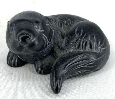 Sea Otter Boma Resin Soap Stone Carving Figurine Canada Collectible 2.5''