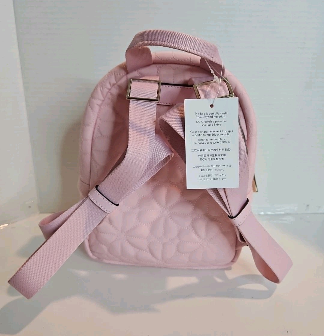 Kate Spade Women's Pink Flower Quilted Fabric Small Backpack