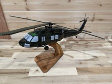Hand Crafted Mahogany Wood UH-60 Blackhawk Helicopter 18” DeskTop Model NEW READ