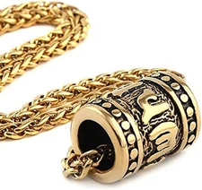 HZMAN Tibetan Zen Buddhist Meditation Yoga Bohemian Stainless Steel Gold 