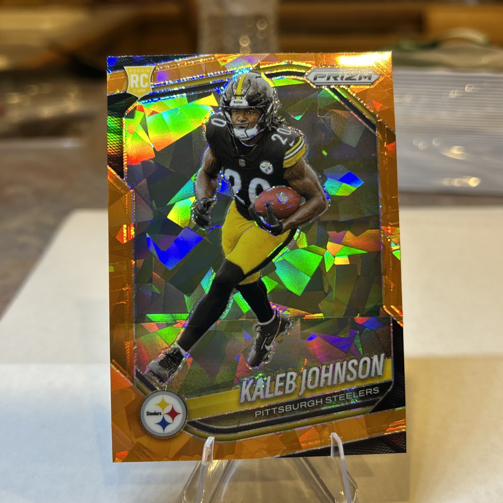 2025 Prizm #375 Kaleb Johnson Orange Ice Prizm Rookie