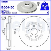 2X Delphi Bremsscheibe BG5046C FüR Mercedes Klasse W177 Sports Tourer W247 V177