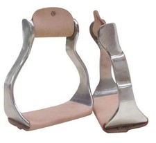 Showman Aluminum Stirrups w/ Leather Covered Tread