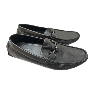 CHUXX MEN'S FORMAL Perforated Metal Bit DRIVER SHOES BLACK  SIZE 13 Loafers