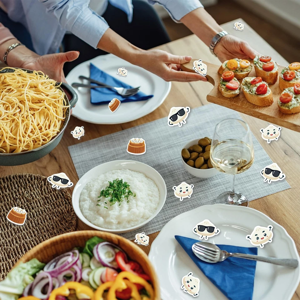 200件装小饺子五彩纸屑双面中国食品婴儿淋浴装饰 — 第 2/4 张图片