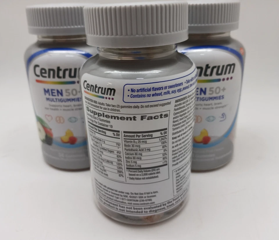 Centrum 男士多重维生素 3 件装(每件 38 克拉)- 完整每日多种维生素 — 第 2/2 张图片