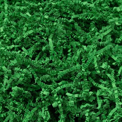 2 LB Crinkle Cut Paper Shred Green, Gift Box Baskets Bag Filler Confetti Pack