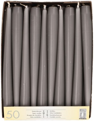 STARPAK Leuchterkerzen 22 mm grau 50er Pack