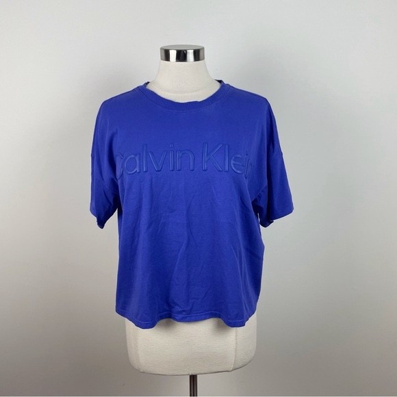 Calvin Klein Performance Solid Blue Tee Shirt Top… - image 1