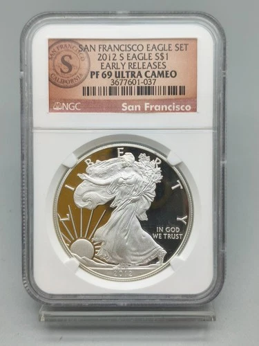 2012-S Proof American Silver Eagle NGC PF 69 From San Francisco Eagle Set