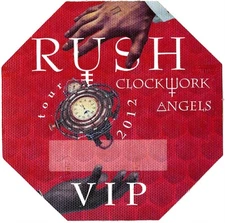 Rush 2012 Clockwork Angels Concert Tour VIP Backstage Pass