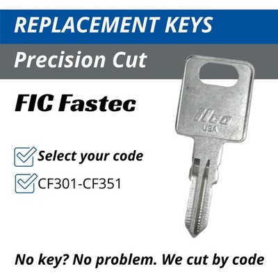 FIC Fastec Wesco Keys Motorhome Camper Replacement Key cut to code CF301-CF351
